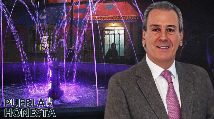 Pepe Chedraui da mantenimiento a fuente del Parque del Barrio de Xanenetla
